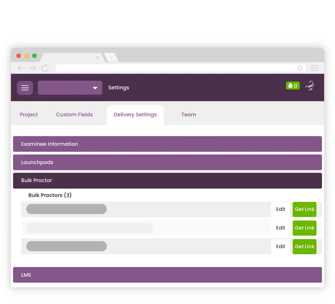 Test delivery with automated proctoring built right in